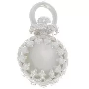 925 Sterling Silver Round swivel crown pendant - for 8mm beads x1