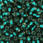 Preciosa Seed Beads 11/0 2 mm - Emerald Silver Lined x 20 g