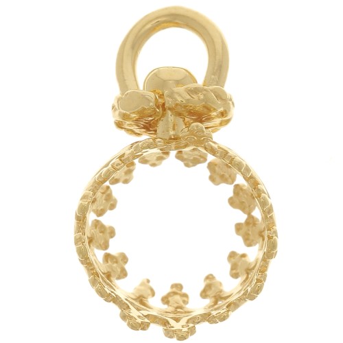 Round swivel crown pendant - for 8mm beads - Fine Gold plated x1 