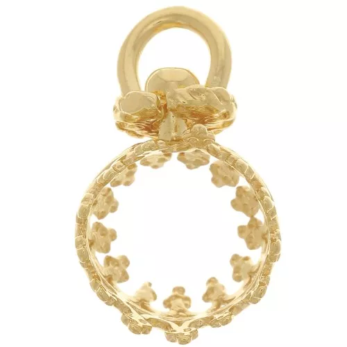 Round swivel crown pendant - for 8mm beads - Fine Gold plated x1 