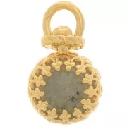 Round swivel crown pendant - for 8mm beads - Fine Gold plated x1 