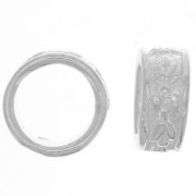 7x3mm 925 Sterling Silver Round worked bead x1|raw }}