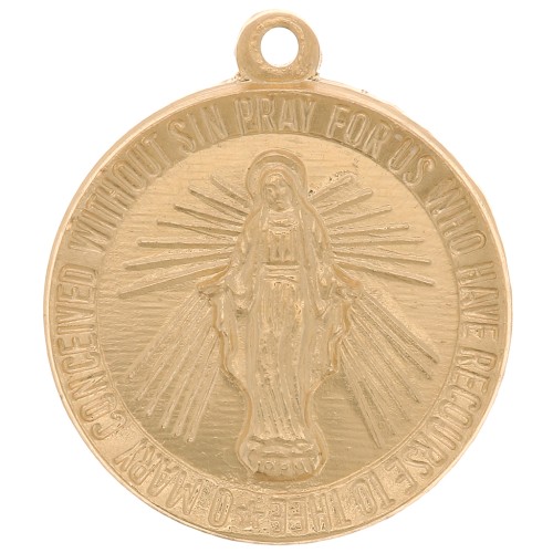 15mm Gold filled Round worked pendant - Virgin pattern x1