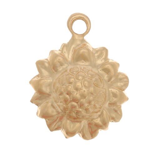 9mm Gold filled Flower charm x1