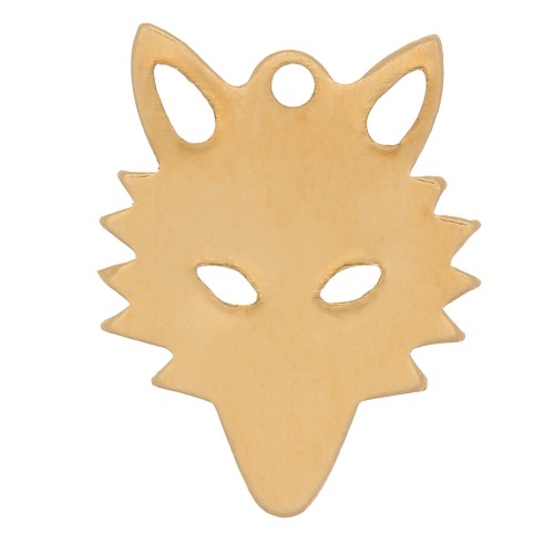 13x10mm Gold filled Wolf head charm x1