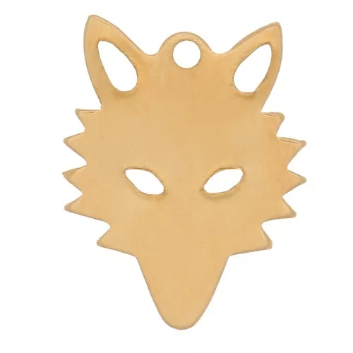 13x10mm Gold filled Wolf head charm x1