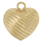 10x9mm Gold filled Textured Heart Charm x1