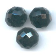Fire Polished faceted round beads 14mm Jet x4