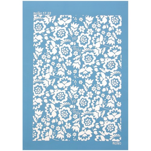 74x105mm Moiko Silk Screen for Polymer clay - Hellebores pattern 17.22 x1