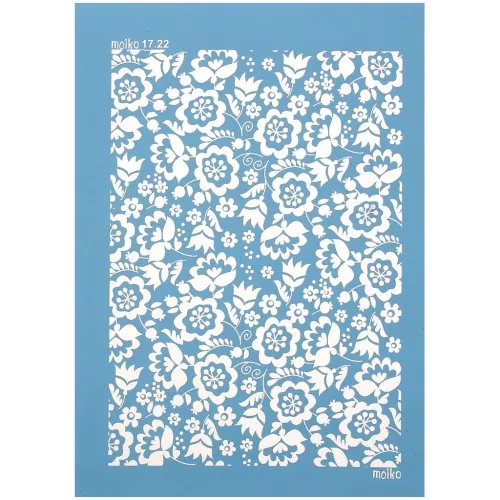 74x105mm Moiko Silk Screen for Polymer clay - Hellebores pattern 17.22 x1