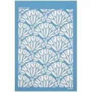 74x105mm Moiko Silk Screen for Polymer clay - Tulip Bouquet Design 17.28 x1