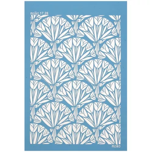 74x105mm Moiko Silk Screen for Polymer clay - Tulip Bouquet Design 17.28 x1