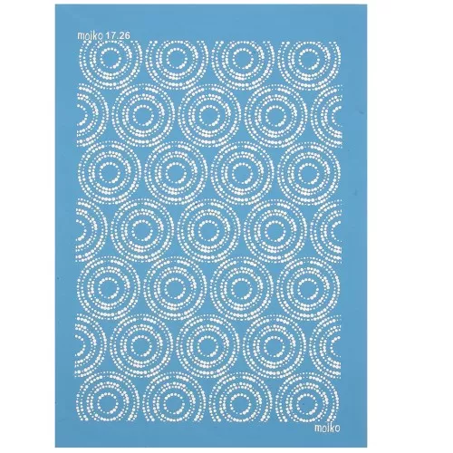 74x105mm Moiko Silk Screen for Polymer clay - Dotted circle pattern 17.26 x1