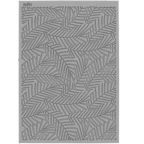 97x68mm Moiko texture plate for polymer clay - Jungle leaf pattern 7.21 x1