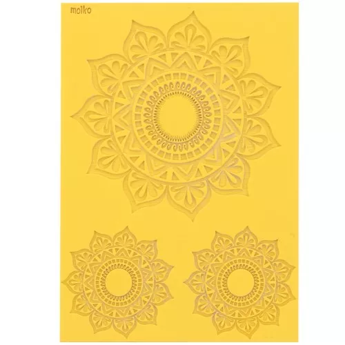 97x68mm Moiko texture plate for polymer clay - Mandalas 2.13 x1