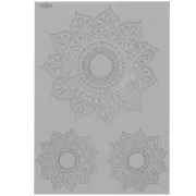 97x68mm Moiko texture plate for polymer clay - Mandalas 2.13 x1