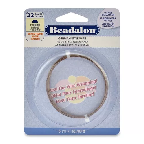 0.64 mm Half-Round Copper Wire - German Style Wire - Antique Brass x5m