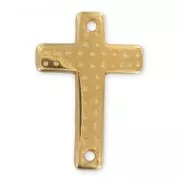 spacer cross 2 holes 40x30mm fine Gold plated x1