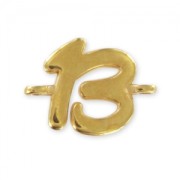 spacer Number 13 15x21 mm fine Gold plated tone x1|raw }}