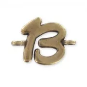 spacer Number 13 15x21 mm Bronze tone x1