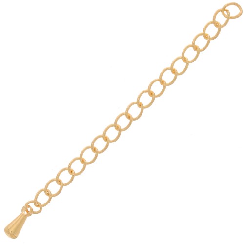 60mm Extension chain - Rombo mesh - Fine Gold Plated x1