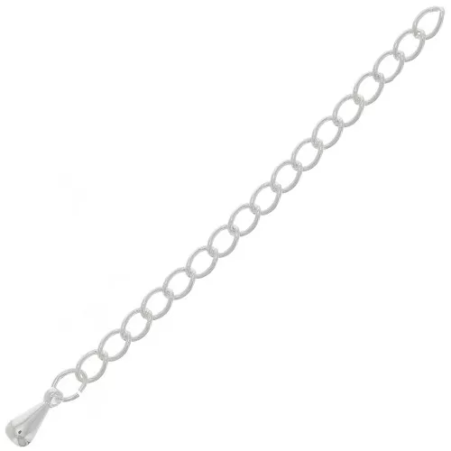 60mm Extension chain - Rombo mesh - Fine silver plating x1