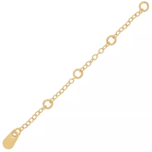 Extension chain 4 open rings - Cable mesh 60 mm - Fine gold plated x1