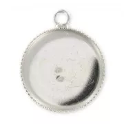 925 Sterling Silver Pendant cabochon setting 18mm x1