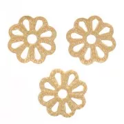 6mm Filigree worked bead caps - Fine Gold plated x20