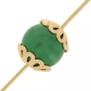 7mm Filigree worked bead caps - Fine Gold plated x20