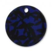 Printed Sequin 22mm black/Navy blue x1|raw }}