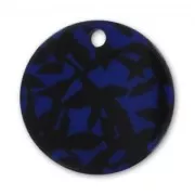 Printed Sequin 22mm black/Navy blue x1