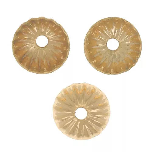 5mm striated bead Caps - Fine Gold Plated x20