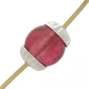 5mm striated bead Caps - Fine silver plating x20