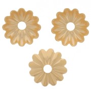 6.5mm Striated bead Caps - Fine Gold Plated x20|raw }}