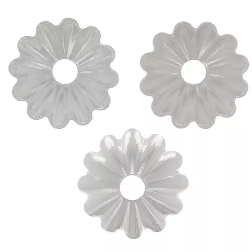 6.5mm Striated bead Caps - Fine silver plating x20