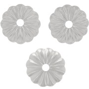 8mm Striated bead caps - Fine silver plating x20|raw }}