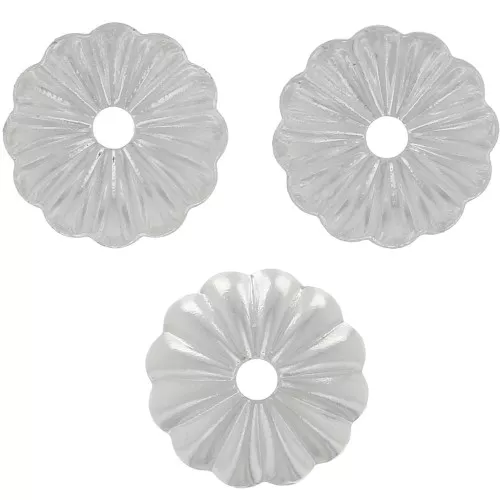 8mm Striated bead caps - Fine silver plating x20
