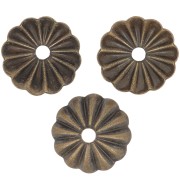 8mm Striated bead caps - Bronze Tone x20|raw }}
