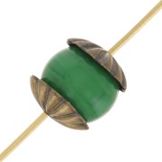 8mm Striated bead caps - Bronze Tone x20