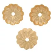 7mm Striated bead caps - Fine Gold Plated x20