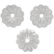 7mm Striated bead caps - Fine silver plating x20|raw }}