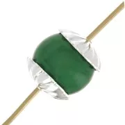 7mm Striated bead caps - Fine silver plating x20