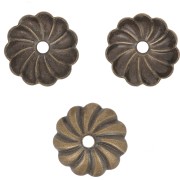 7mm Striated bead caps - Bronze Tone x20|raw }}