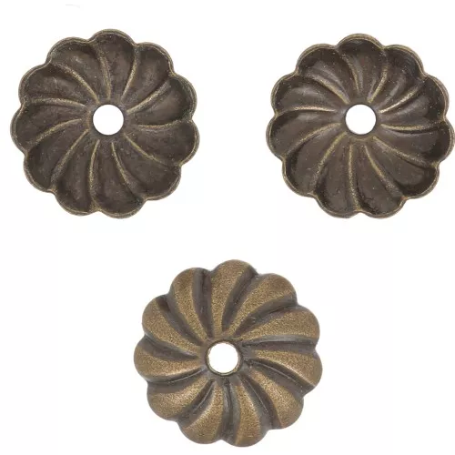 7mm Striated bead caps - Bronze Tone x20