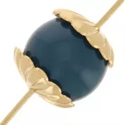 9mm Striated bead caps - Fine Gold Plated x20