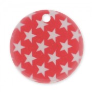Printed Sequin 20mm Stars Red/white x1|raw }}