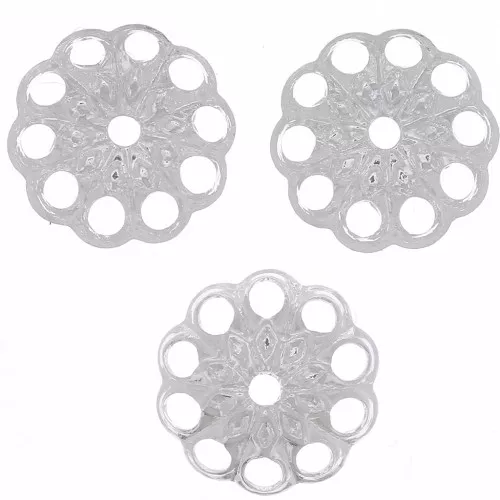8mm Worked Filigree bead caps - Fine silver plating x20