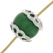 8mm Worked Filigree bead caps - Fine silver plating x20