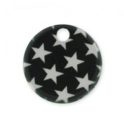 Printed Sequin 15mm Stars Black/white x1|raw }}